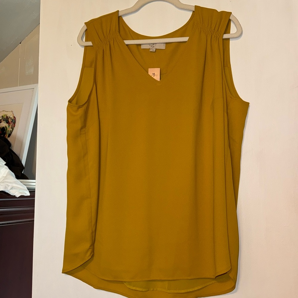 NWT size 16 Loft mustard yellow blouse